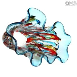 Fantasy Lava - Light Blue Napkins Vase - Original Murano Glass -Life Store light blue dropping big vase original murano glass 3