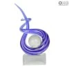 Disco Blue Curl - Sculpture - Murano Glass -Life Store light blue knot murano glass