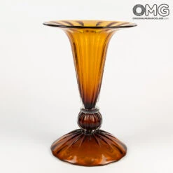 Giglio Cup - Amber - Original Murano Glass OMG -Life Store lily vase original murano glass 2