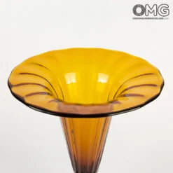 Giglio Cup - Amber - Original Murano Glass OMG -Life Store lily vase original murano glass 4