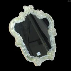 Flowers Crystal And Gold 24 Kt - Venetian Table Mirror - Original Murano Glass Omg