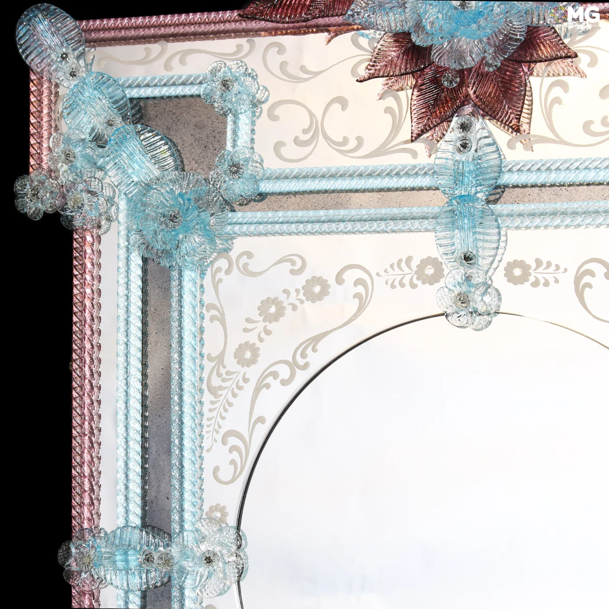 Flowery - Venetian Mirror- Original - Murano - Glass - Omg - Image 3