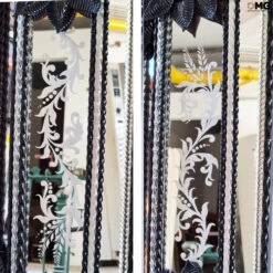 Riccardo - Venetian Mirror - Luxury Black Flowers -Life Store mirror riccardo black original murano glass omg3