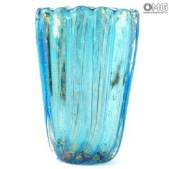 Lotus Vase - Light Blue - Original Murano Glass OMG