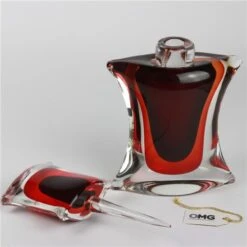 Bottle Red Sommerso Murano Glass -Life Store murano glass sommerso vetro 1978