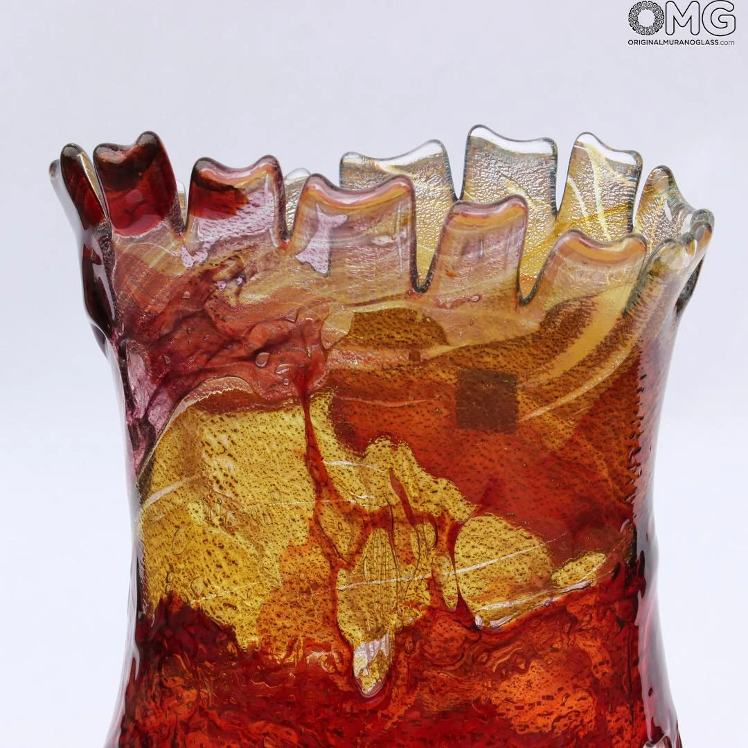 Sbruffi Vase Centerpiece Alexis Amber - Murano Glass 4 Sbruffi Vase Centerpiece Alexis Amber - Murano Glass - Image 2