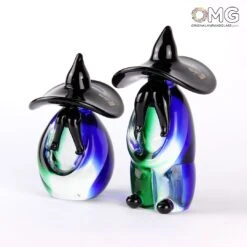 Mexican Small Couple Green & Blue - Ethnic Figures - Murano Glass 11 Mexican Small Couple Green & Blue - Ethnic Figures - Murano Glass -Life Store original murano glass 3351