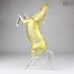 Horse Standing Murano Glass Sculpture With Pure Gold 24kt -Life Store original murano glass horse duckimg 6935