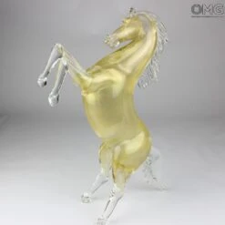 Horse Standing Murano Glass Sculpture With Pure Gold 24kt -Life Store original murano glass horse duckimg 6937
