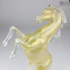 Horse Standing Murano Glass Sculpture With Pure Gold 24kt -Life Store original murano glass horse duckimg 6938