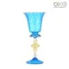 Venetian Goblet Stem Aquamarine - Murano Glass -Life Store original murano glass light blue goblet