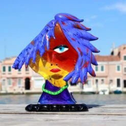 Head Of Woman Emo Face - Modern Art Abstract -Life Store original murano glass sculpture picasso57