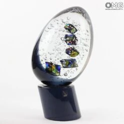 Egg With Nuts Sculpture - Original Murano Glass