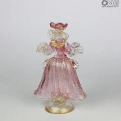 Couple Goldoni Sculpture Pink - Venetian Figurines Lady And Rider Gold 24kt 15 Couple Goldoni Sculpture Pink - Venetian Figurines Lady And Rider Gold 24kt -Life Store original murano glass venetian figurines goldonianiimg 6936