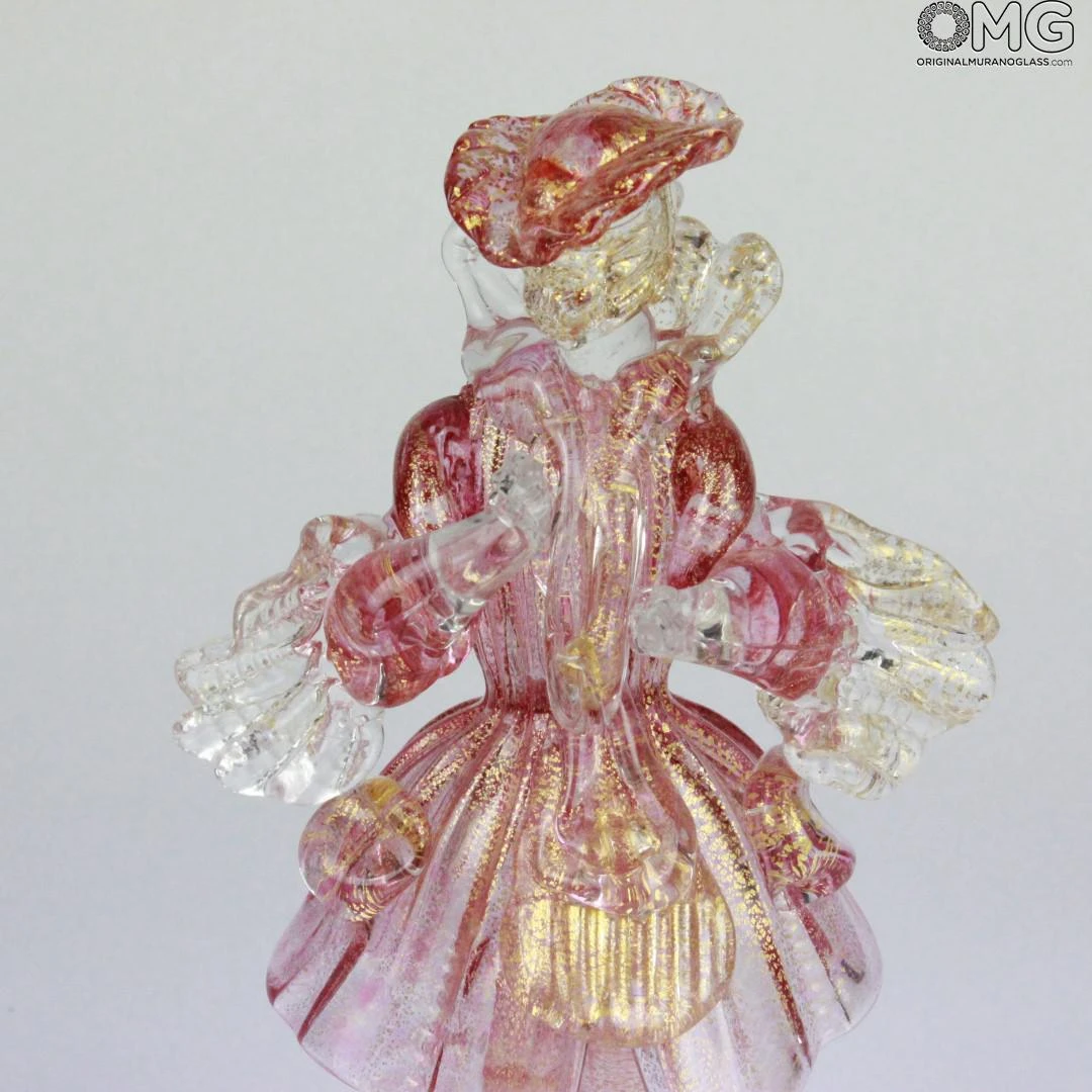 Couple Goldoni Sculpture Pink - Venetian Figurines Lady And Rider Gold 24kt 9 Couple Goldoni Sculpture Pink - Venetian Figurines Lady And Rider Gold 24kt - Image 7