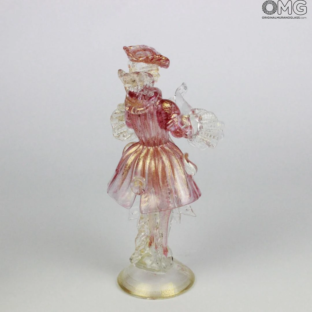 Couple Goldoni Sculpture Pink - Venetian Figurines Lady And Rider Gold 24kt 10 Couple Goldoni Sculpture Pink - Venetian Figurines Lady And Rider Gold 24kt - Image 8