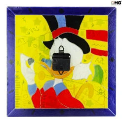 Uncle Scrooge - Tribute - Wall Clock - Original Murano Glass Omg -Life Store paperone clock original murano glass omg italy venetian1jpg