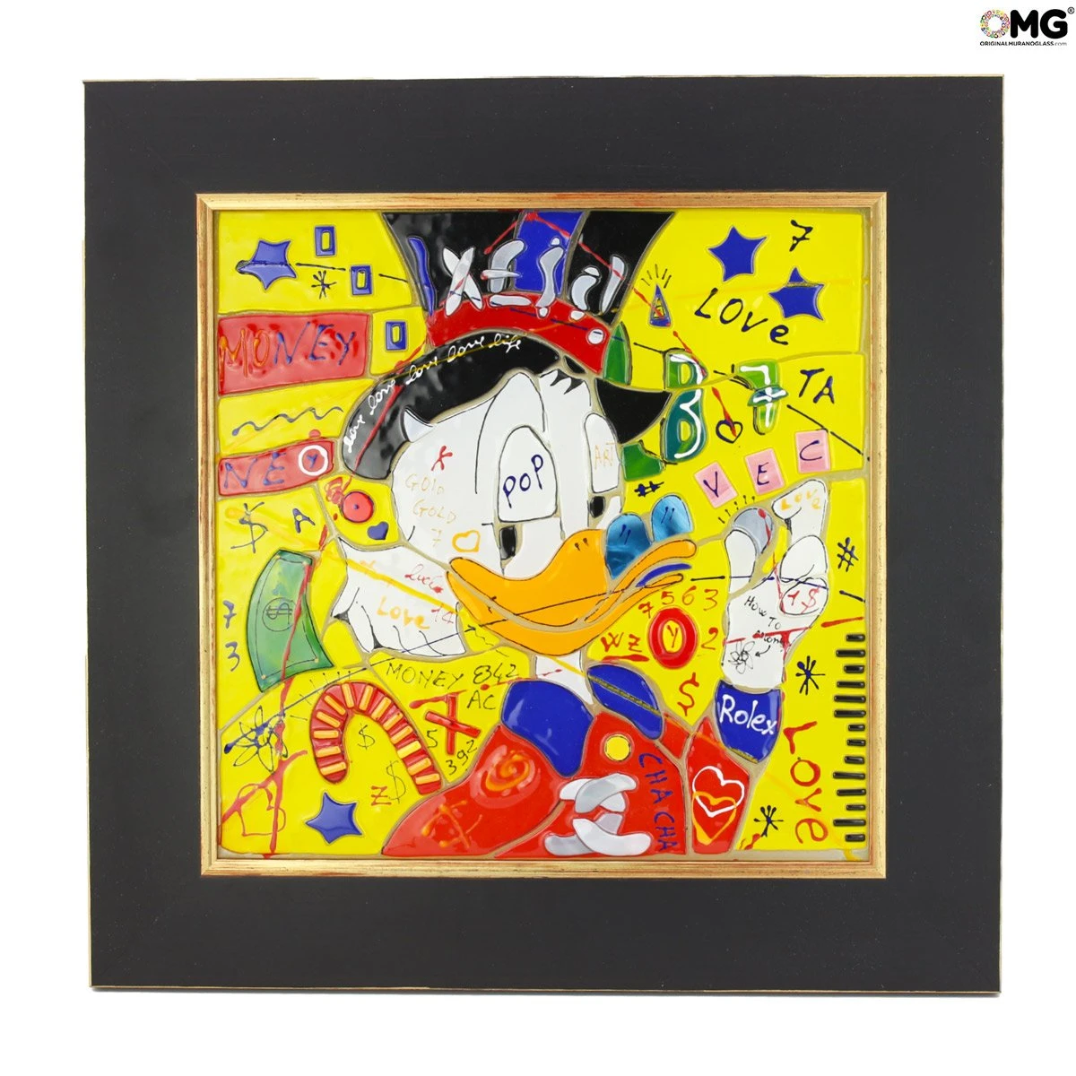 Uncle Scrooge - Canvas - Original - Murano - Glass - Omg 3 Uncle Scrooge - Canvas - Original - Murano - Glass - Omg