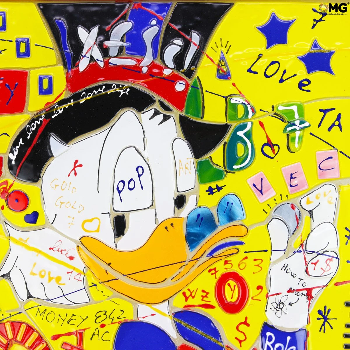 Uncle Scrooge - Canvas - Original - Murano - Glass - Omg 5 Uncle Scrooge - Canvas - Original - Murano - Glass - Omg - Image 3
