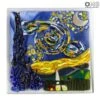 Night With Stars - Van Gogh - Glass Paint -Life Store piastra night murano glass 1