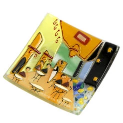The Caffe Plate - Van Gogh Tribute - Square -Life Store plate venetian glass murano glass omg 9301