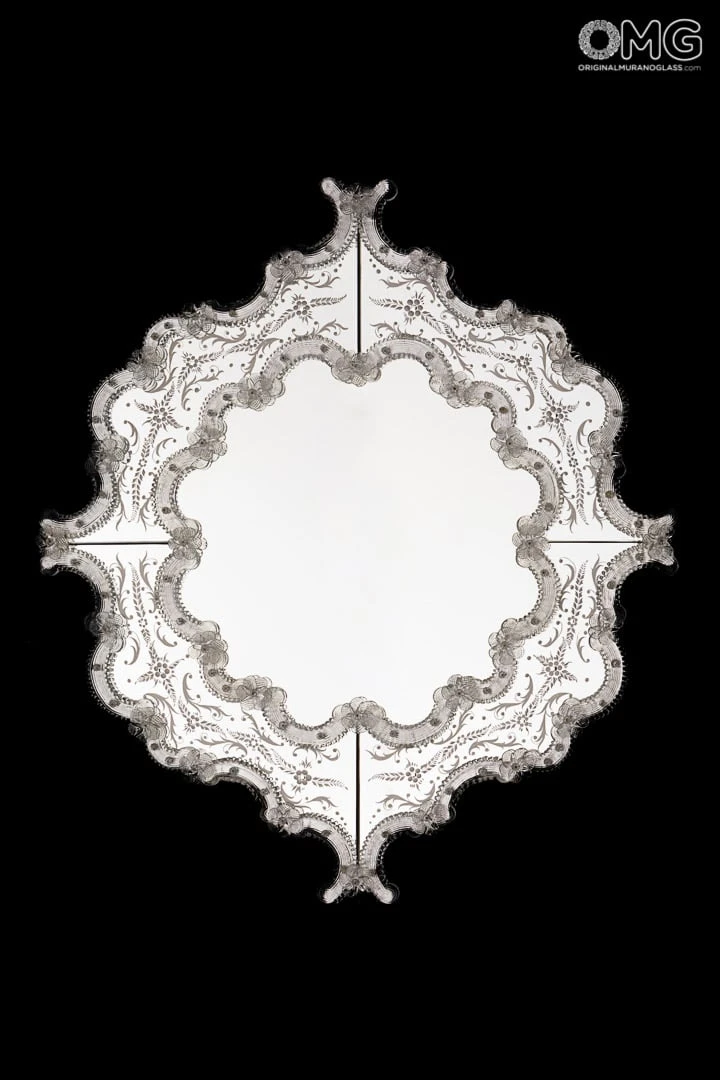 Quirino Crystal - Wall Venetian Mirror - Murano Glass 3 Quirino Crystal - Wall Venetian Mirror - Murano Glass