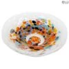 Rainbow Bowl Centerpiece - White - Original Murano Glass OMG -Life Store rainbow hashtry murano glass 1