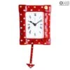 Pendulum Wall Clock - Murrina Red - Original Murano Glass OMG 2 Pendulum Wall Clock - Murrina Red - Original Murano Glass OMG -Life Store red clock wall murano glass omg 2