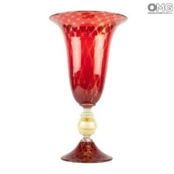 Regal Giglio Cup - Red - Original Murano Glass OMG