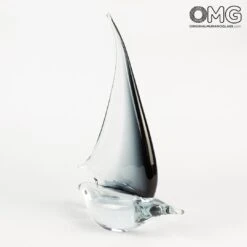 Sail Boat - Black - Original Murano Glass OMG -Life Store sail boat black original murano glass 4