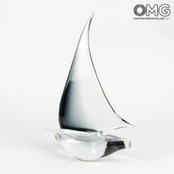Sail Boat - Black - Original Murano Glass OMG -Life Store sail boat black original murano glass 7