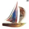 Sail Boat - Sculpture In Chalcedony - Original Murano Glass OMG 1 Sail Boat - Sculpture In Chalcedony - Original Murano Glass OMG -Life Store sail boat calcedony original murano glass omg