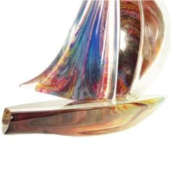 Sail Boat - Sculpture In Chalcedony - Original Murano Glass OMG -Life Store sail boat calcedony original murano glass omg4