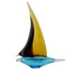Sailing Boat Baleton - Original Murano Glass Sculpture -Life Store sail boat orange black murano glass 1
