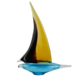Sailing Boat Baleton - Original Murano Glass Sculpture