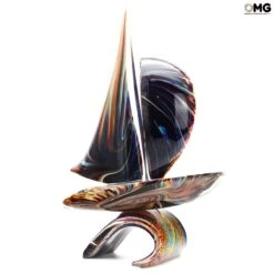 Sail Boat With Base - Chalcedony Glass - Original Murano Glass OMG 10 Sail Boat With Base - Chalcedony Glass - Original Murano Glass OMG -Life Store sail boat original murano glass venetian sculpture chalcedony59