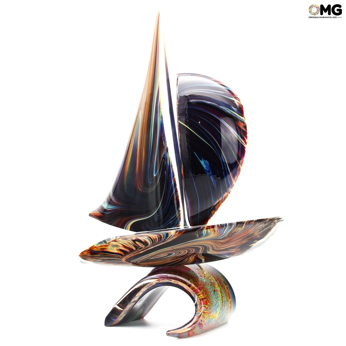 Sail Boat With Base - Chalcedony Glass - Original Murano Glass OMG 5 Sail Boat With Base - Chalcedony Glass - Original Murano Glass OMG - Image 3