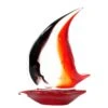 Sail Boat - Glass Sculpture - Original Murano Glass OMG 2 Sail Boat - Glass Sculpture - Original Murano Glass OMG -Life Store sail boat red black original murano glass omg