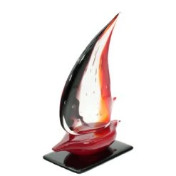 Sail Boat - Glass Sculpture - Original Murano Glass OMG -Life Store sail boat red black original murano glass omg2