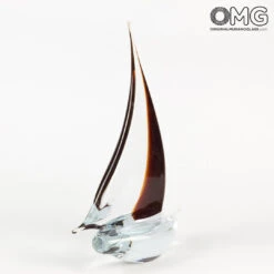 Sail Boat - Red - Original Murano Glass OMG 11 Sail Boat - Red - Original Murano Glass OMG -Life Store sail boat red original murano glass 3