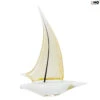 Sail Boat - Gold 24 Kt - Original Murano Glass OMG -Life Store sailboat crystal gold original murano glass omg venetian italy