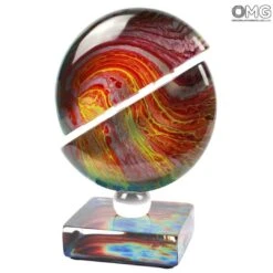 Saturno - Scultpure In Chalcedony - Original Murano Glass OMG -Life Store saturn chalcedony sculpture original murano glass 1