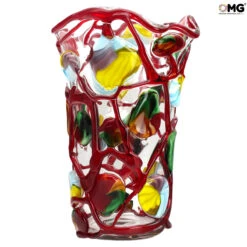 Floral Garden - Blown Vase Red - Original Murano Glass OMG® -Life Store sbruffi vase original murano glass omg1