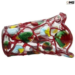 Floral Garden - Blown Vase Red - Original Murano Glass OMG® -Life Store sbruffi vase original murano glass omg2