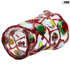 Floral Garden - Blown Vase Red - Original Murano Glass OMG® -Life Store sbruffi vase original murano glass omg3