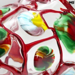 Floral Garden - Blown Vase Red - Original Murano Glass OMG® -Life Store sbruffi vase original murano glass omg4