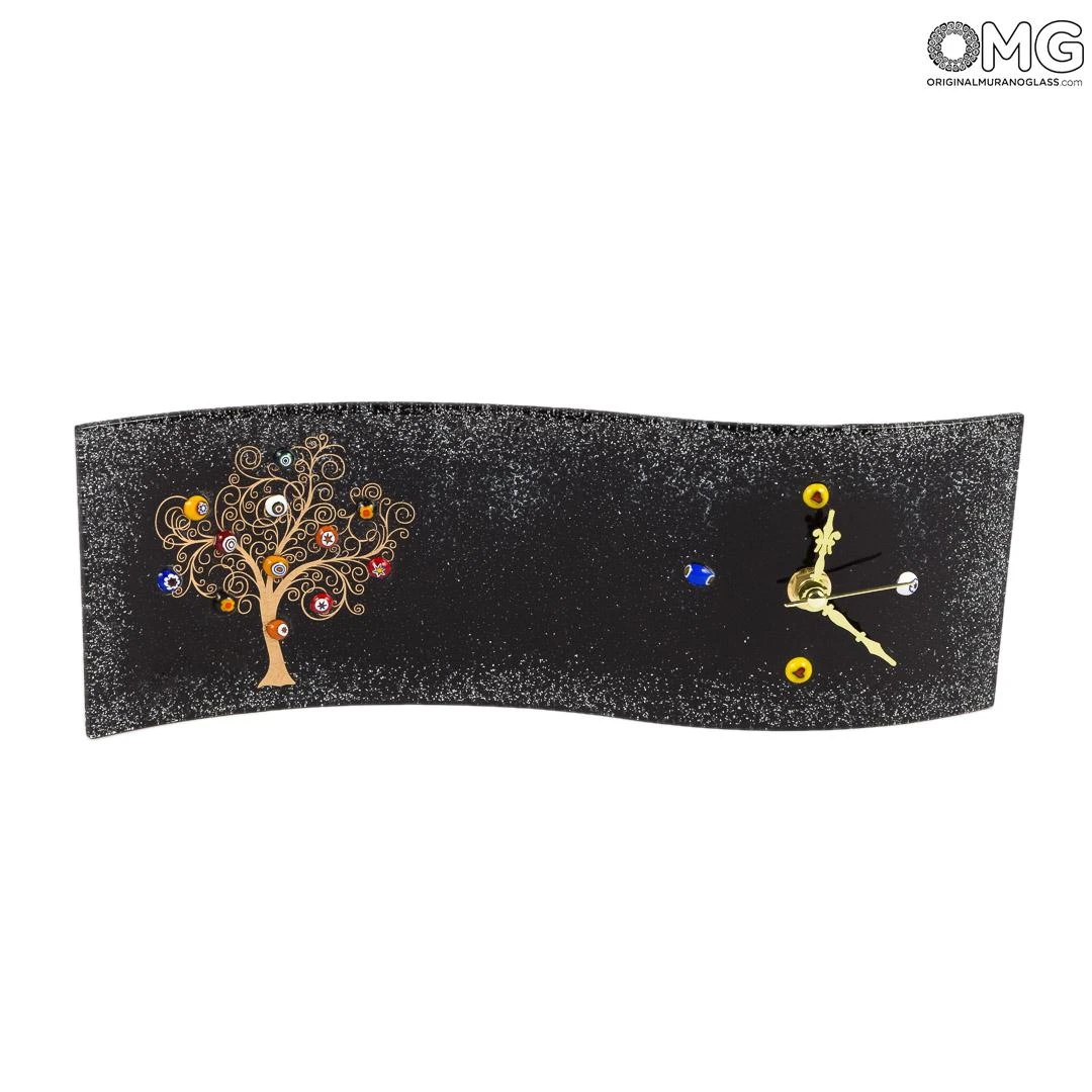 Table Clock Stripe - The Tree Of Life - Original Murano Glass OMG 4 Table Clock Stripe - The Tree Of Life - Original Murano Glass OMG - Image 2