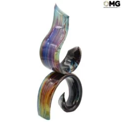 Double Ribbon - Chalcedony Sculpture - Original Murano Glass OMG -Life Store sculpture murano glass omg venetian vetro calcedonio 1