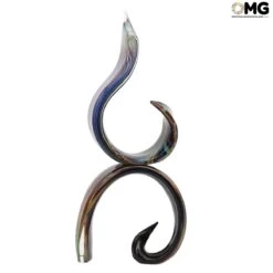 Double Ribbon - Chalcedony Sculpture - Original Murano Glass OMG -Life Store sculpture murano glass omg venetian vetro calcedonio 2