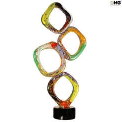 Rubik Cube Sculpture - Colorful - Original Murano Glass OMG -Life Store sculpture original murano glass omg rubik gemetric1